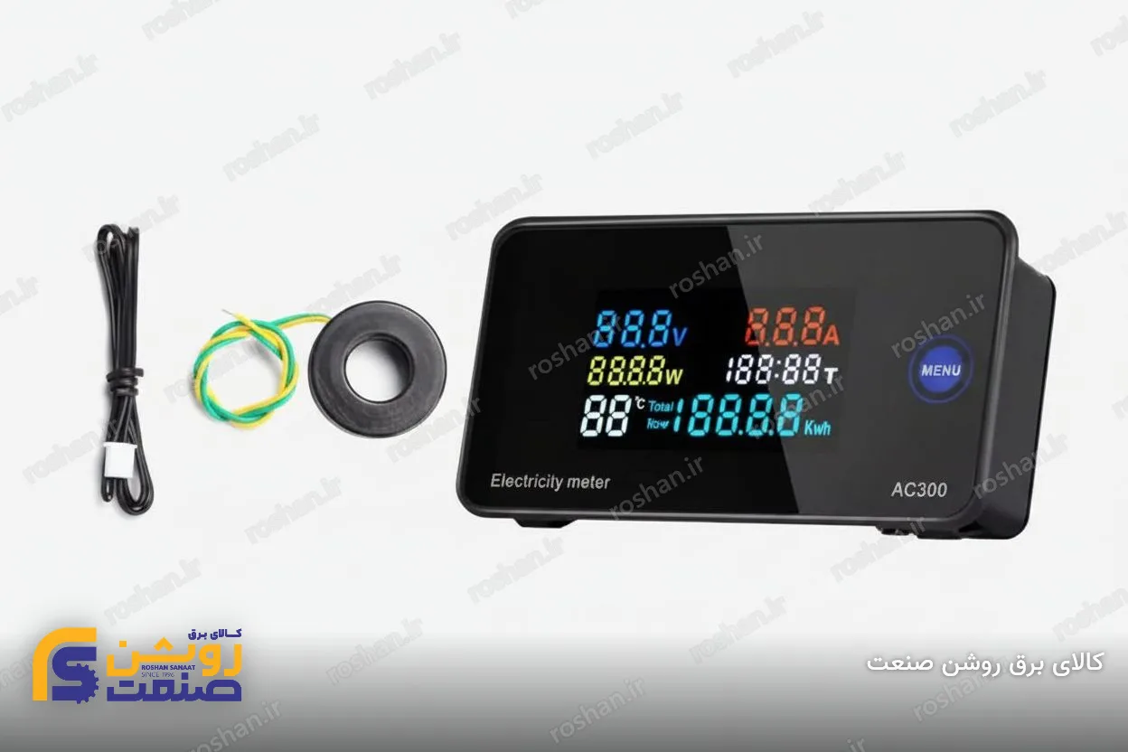 پاورمتر تک‌فاز AC صفحه رنگی 100 آمپر