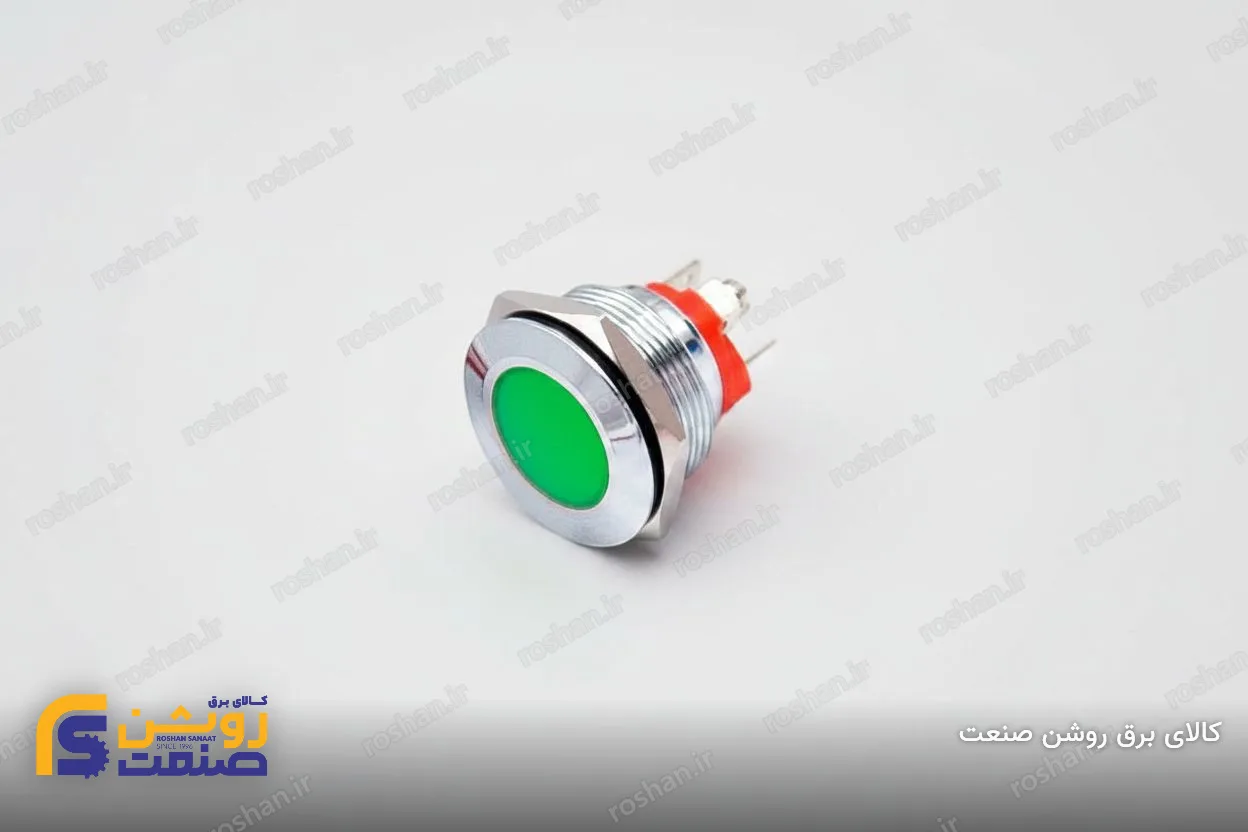 چراغ سیگنال ساده استیل 220VAC-24VDC سایز 10 (قرمز، سبز، آبی) 2