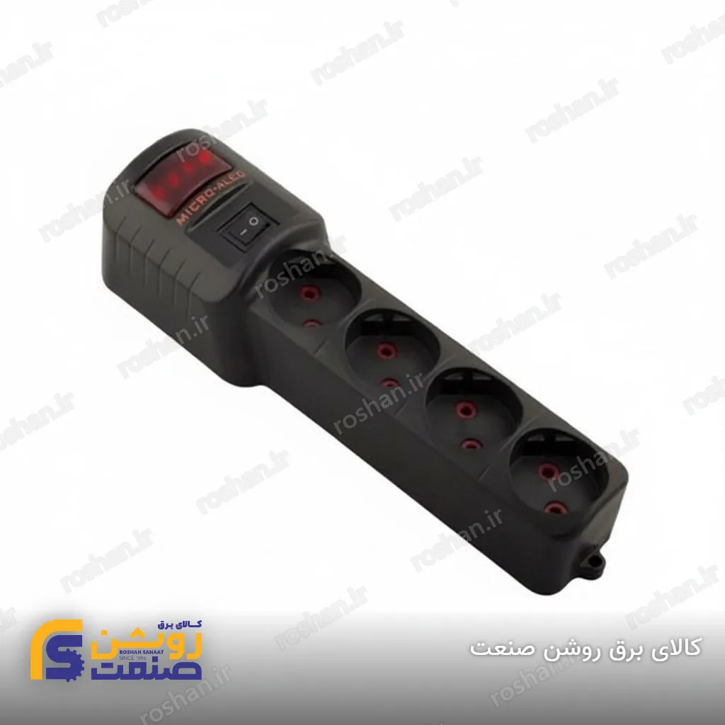 محافظ چهار خروجی آنالوگ کابل مشکی‌دار (10A)
