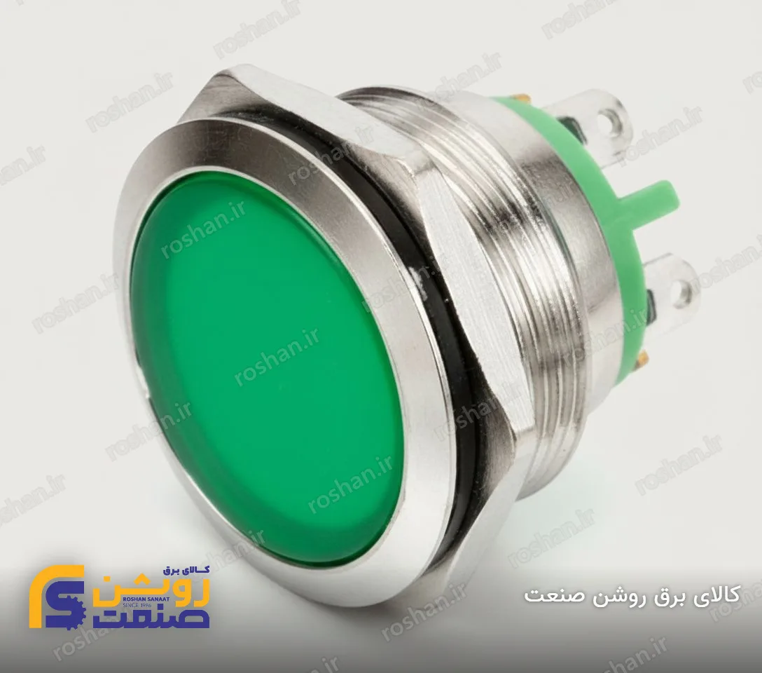 چراغ سیگنال ساده استیل 220VAC-24VDC سایز 22 (قرمز، سبز، آبی) 2