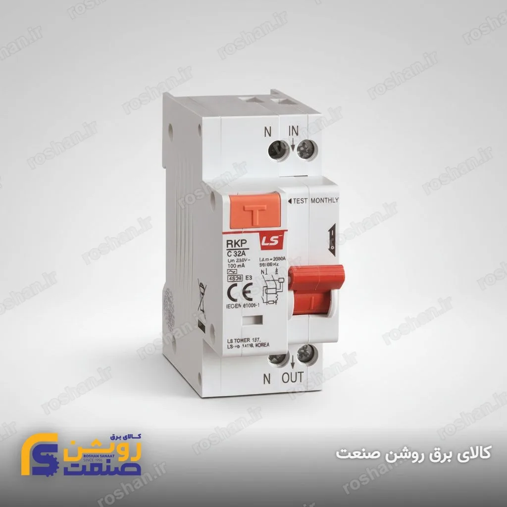 تک پل + نول - 30mA - 4.5KA - 32A - منحنی C (موتوری)