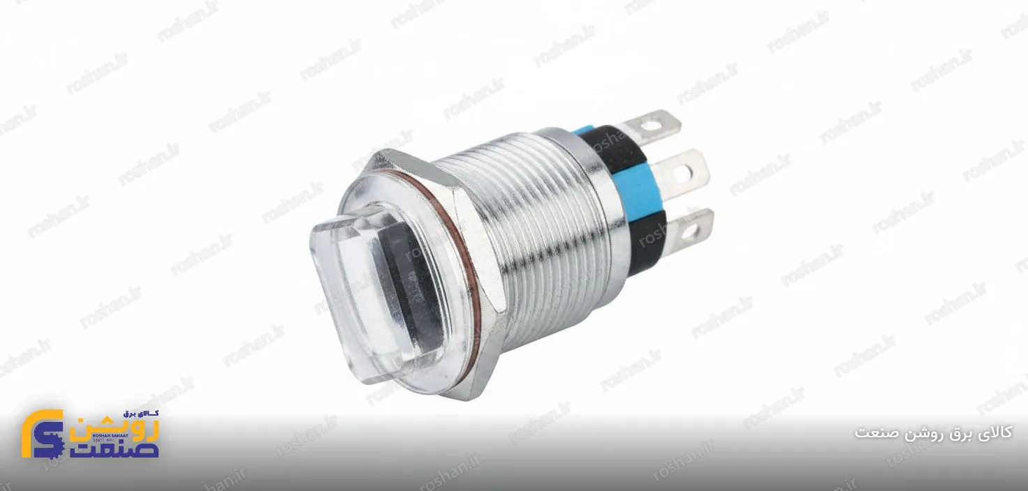 سلکتور استیل 3 حالته 220VAC/24VDC سایز 22 میل (قرمز، سبز، آبی)