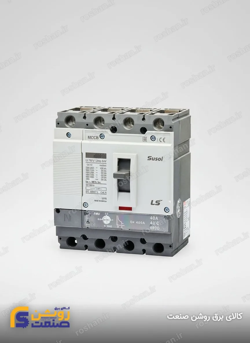 آمپر فریم 100 - 4 پل - VAC 380/415 - 50KA - 100A - تنظیم حرارتی: 0.8 الی 1