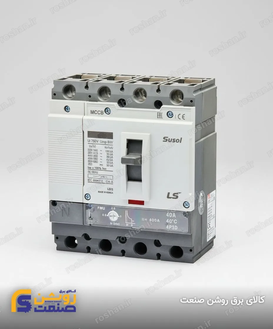 آمپر فریم 630 - 4 پل - VAC 380/415 - 65KA - 630A - تنظیم حرارتی: 0.8 الی 1 - مغناطیسی: 5 الی 10