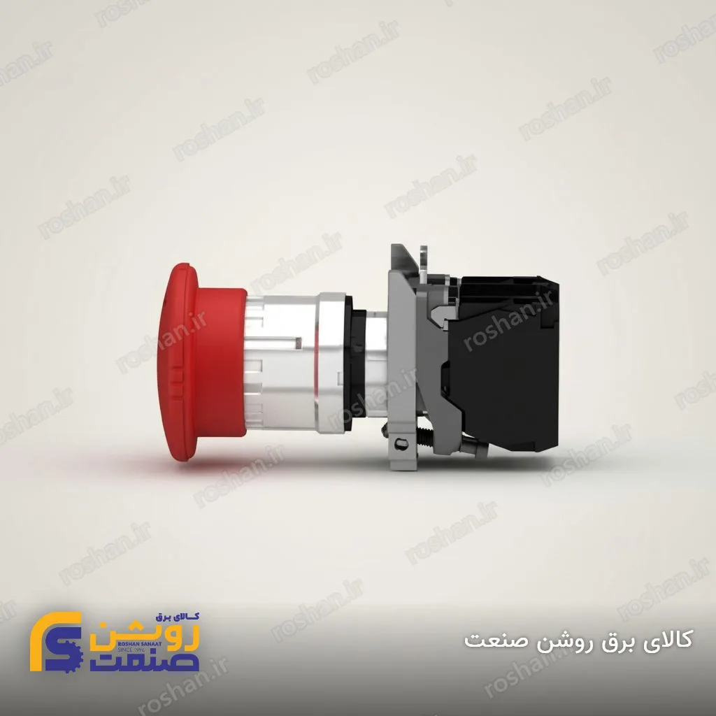 شستی امرجنسی قارچی قفلشو بدنه فلزی سفید
