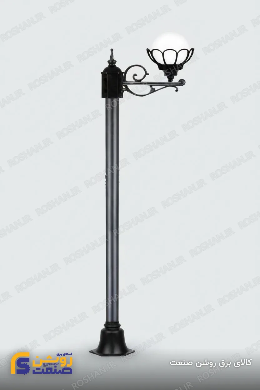 شفق پارکی تک شعله کیهان با لامپ پایه پنتالو لوله ساده تنه وسط دنا - ارتفاع 200cm