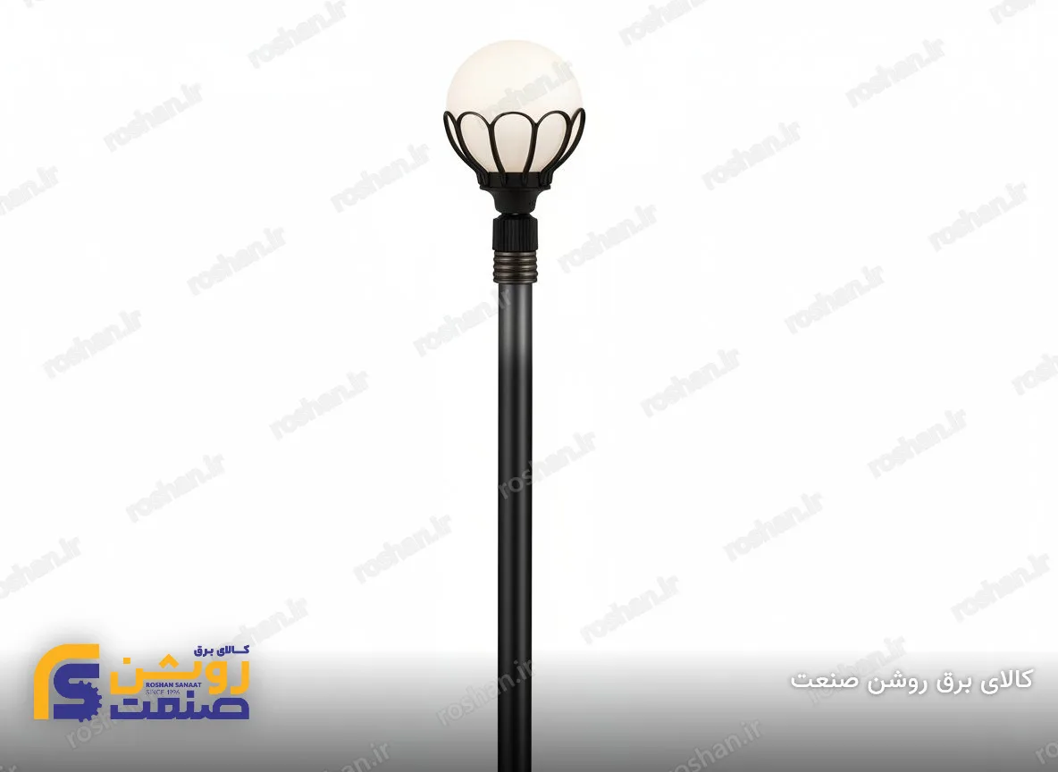 شفق پارکی تک شعله کیهان با لامپ پایه پنتالو لوله ساده - ارتفاع 120cm