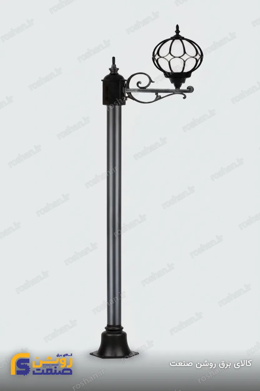 شفق پارکی تک شعله ونوس با لامپ پایه پنتالو لوله ساده تنه وسط دنا - ارتفاع 200cm