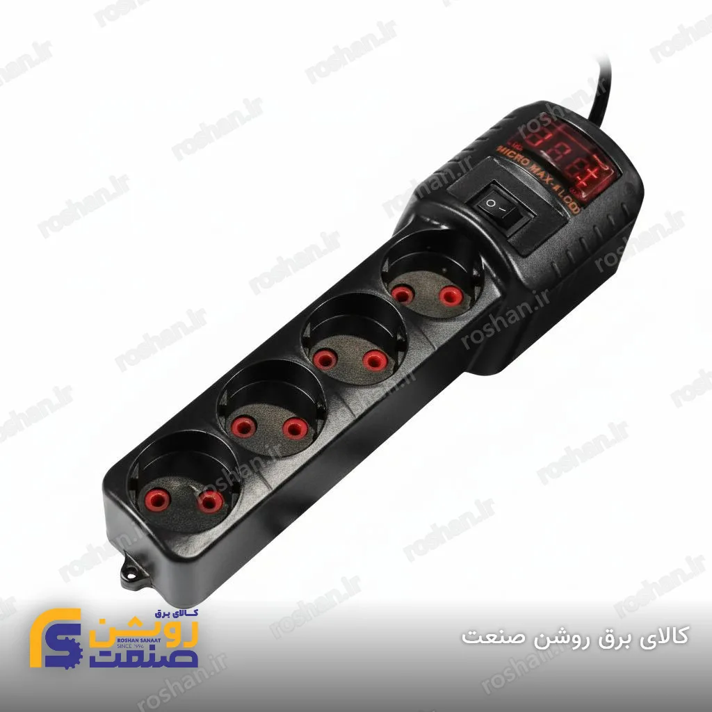 محافظ چهار خروجی دیجیتال کابل مشکیدار (10A)